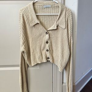 Urban Outfitters Oversized, Cropped button down collared sweater cardigan